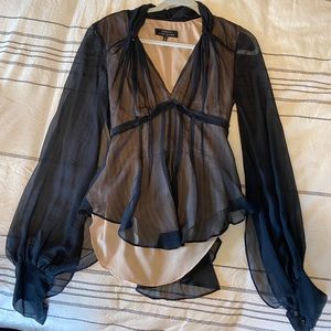 Robert Rodriguez shear black blouse